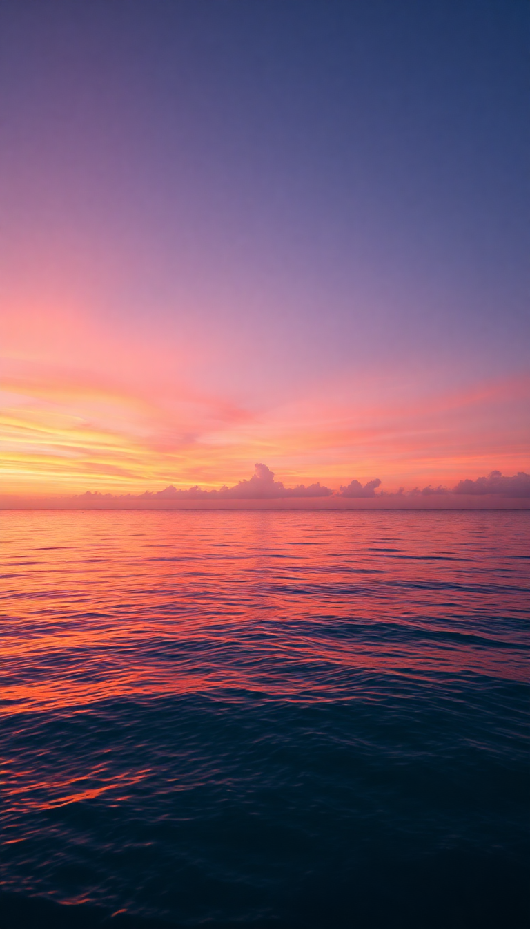 寧靜的海洋日落