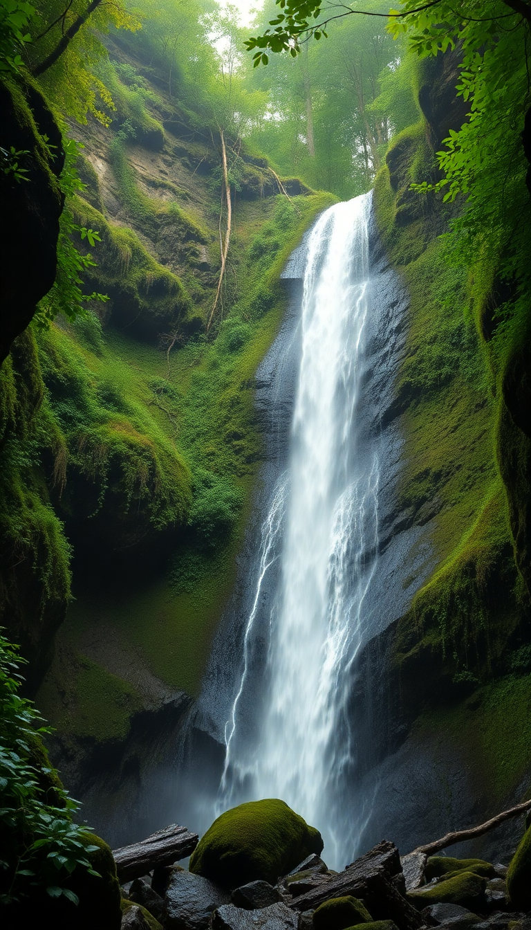 森林深處的瀑布